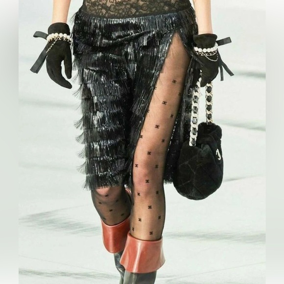 CHANEL Black Logo Tights - Picture 1 of 5